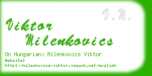 viktor milenkovics business card